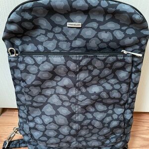 Travelon nylon backpack with locking zipper clasp